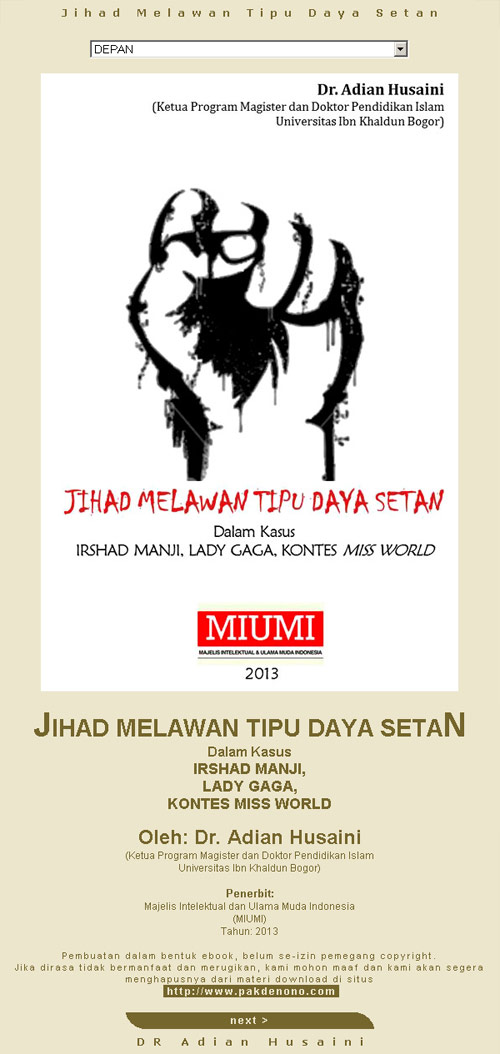 Ebook chm Jihad Melawan Tipu Daya Setan. Download gratis di www.pakdenono.com